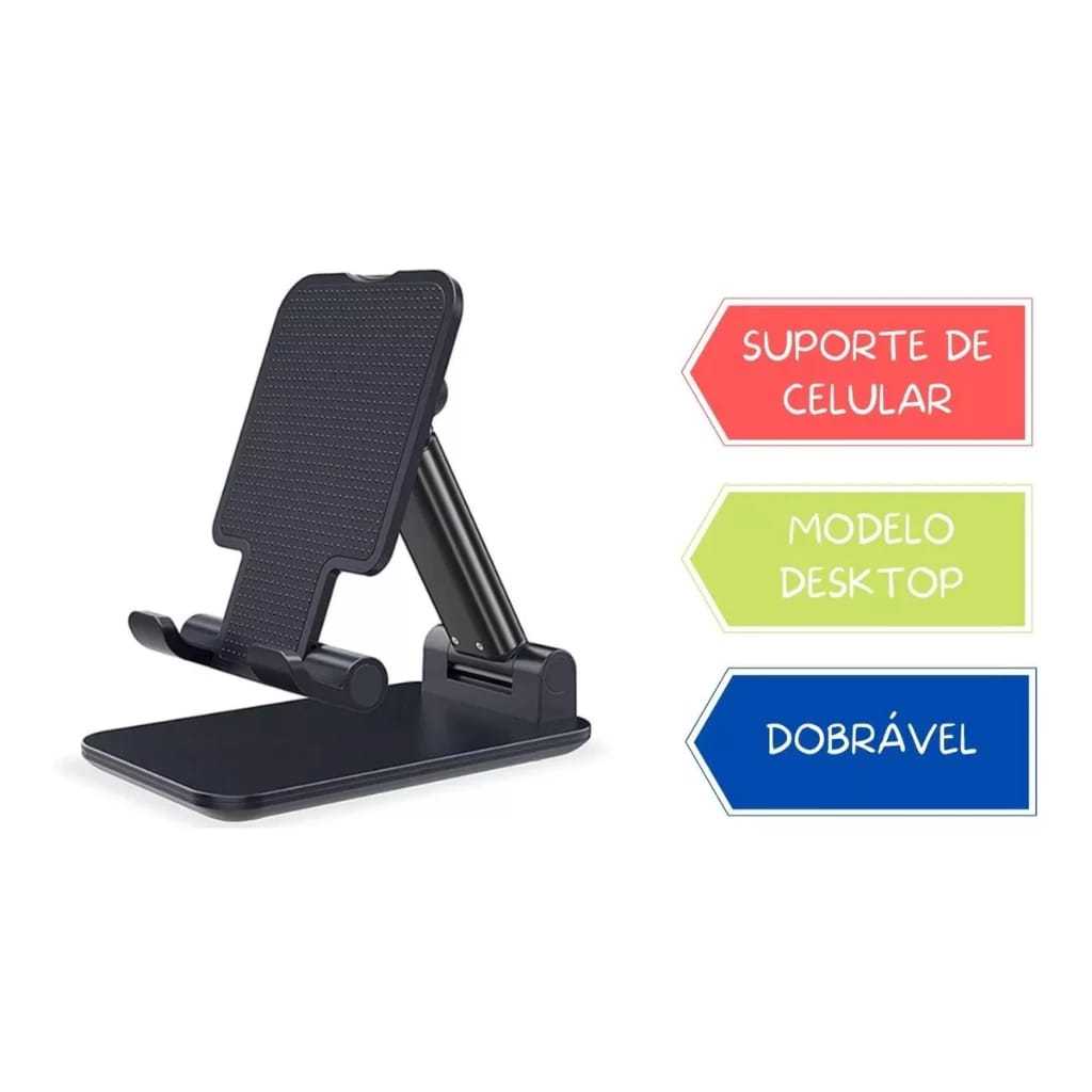 Suporte Ergonômico Dobrável Portátil Celular/Tablet - Ajustável Mesa/SUPORTE