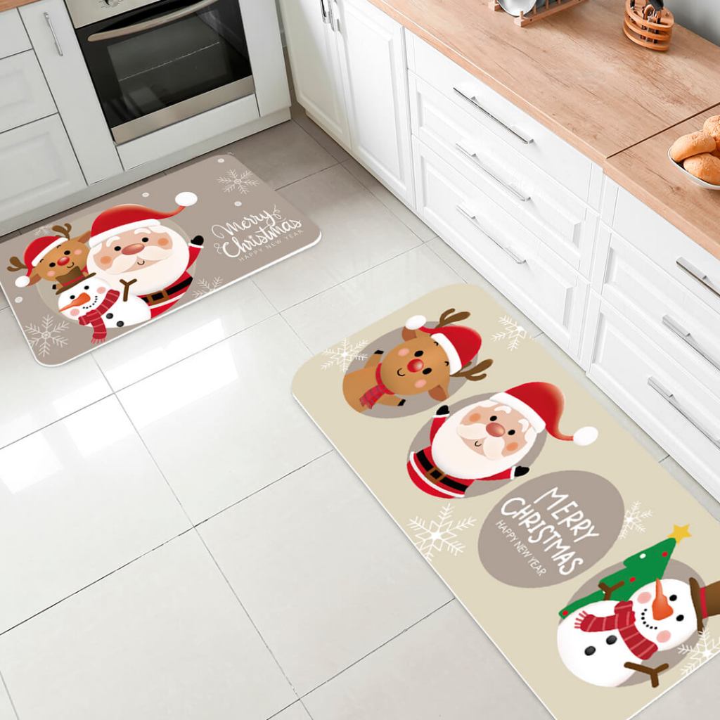 Jogo de 2 Tapetes para Cozinha Natal Merry Cristmas Antiderrapante Direto de Fabrica.