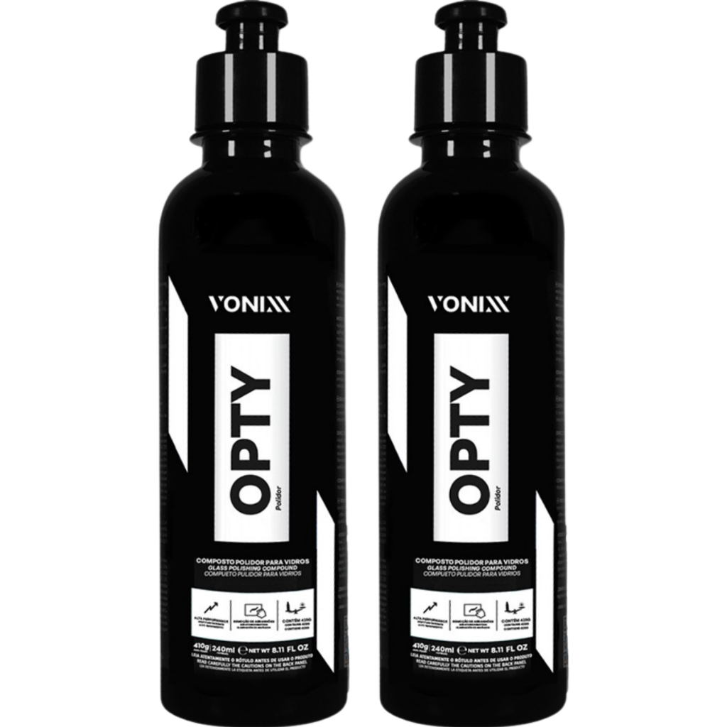 2 Polidor de Vidros Opty 240ml Tira Risco Para-Brisa Vonixx em Oferta na Shopee