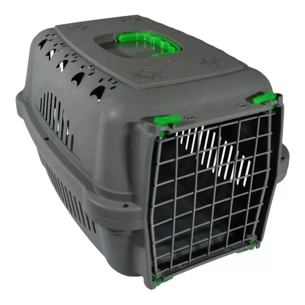 Caixa De Transporte Para Cães Gatos Porta Aço Neon N1