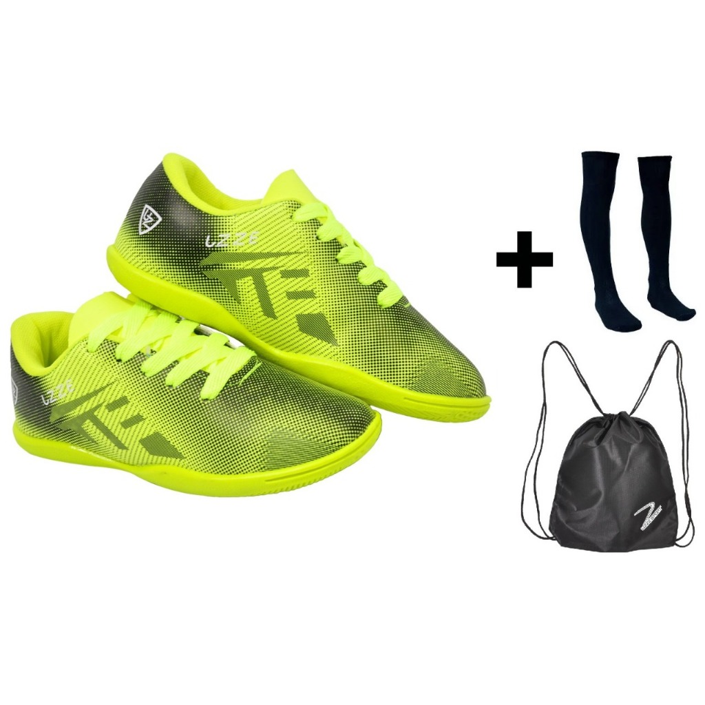 Chuteira Futsal Salão Quadra Infantil Nova Meião Mochila UZ