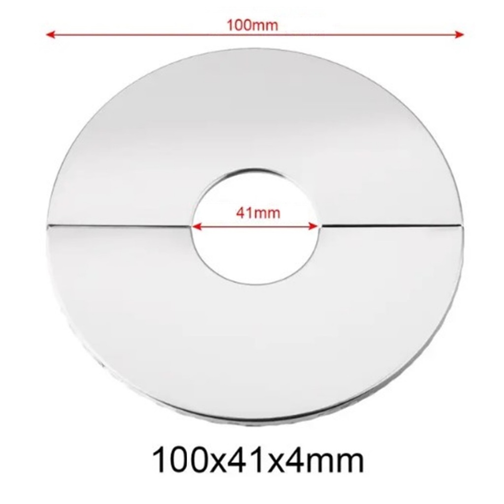 Acabamento Canopla p/ tubos, acabamentos, decoração em aço inox auto-adesivo 100x41mm