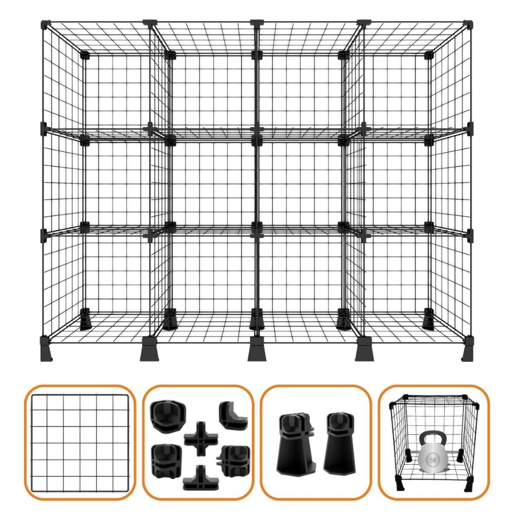 Estante de Aço Aramado Organizadora Multiuso 12 Nichos Casa Loja Estoque Roupas Brinquedos Promoção em Oferta na Shopee