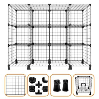 Estante de Aço Aramado Organizadora Multiuso 12 Nichos Casa Loja Estoque Roupas Brinquedos Promoção em Oferta na Shopee