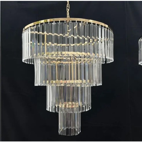 Lustre de Cristal Acrílico Pendente Decoração Luz Amarela Iluminação