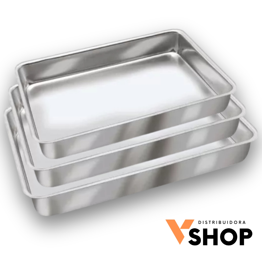 Jogo Kit 3 Assadeiras Forma Retangular Alumínio Qualidade Nº1-Nº2-Nº3 em Oferta na Shopee