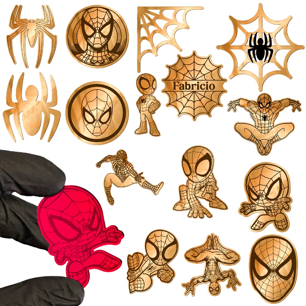 Aplique Homem Aranha Personalizado de Luxo Nome 5 Cm Enfeite Decorativo Lembrancinhas Aniversário
