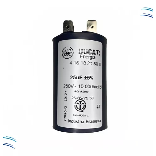 Capacitor Permanente De Motor 25uf 250v Faston - Ducati