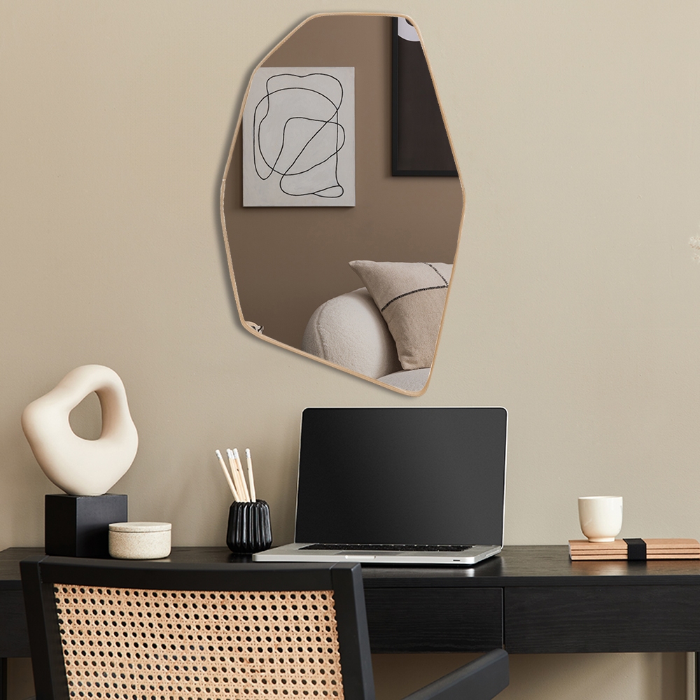 Espelho Abstrato 60x40cm Luxo Decorativo De Parede Quarto Sala Banheiro em Oferta na Shopee
