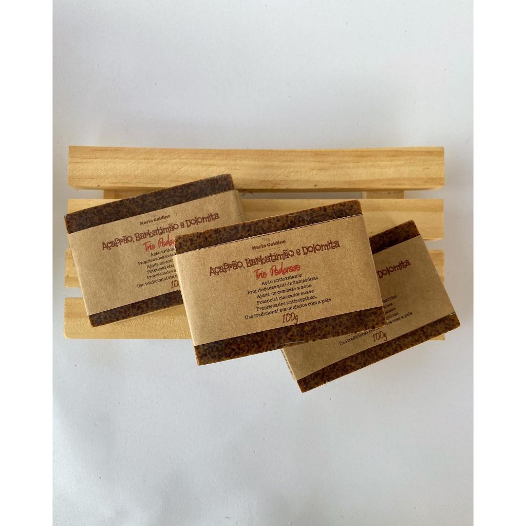 Sabonete de Açafrão ,Dolomita Barbatimão Clareador Foliculite Artesanal