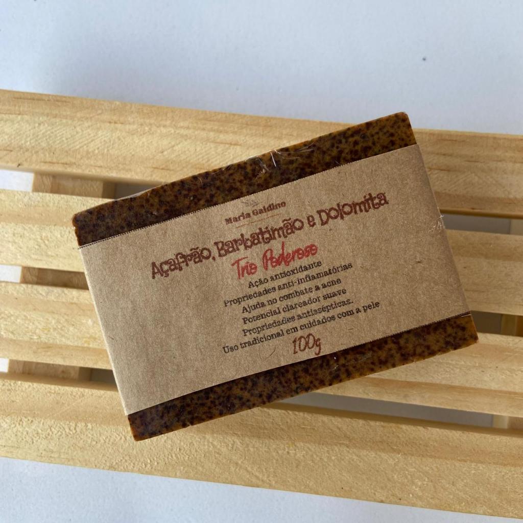 Sabonete Açafrão Barbatimão E Dolomita Clareador,Depilatório Artesanal