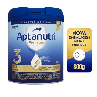 Fórmula Infantil Aptanutri Premium 3 Danone  Lata de 800g em Oferta na Shopee