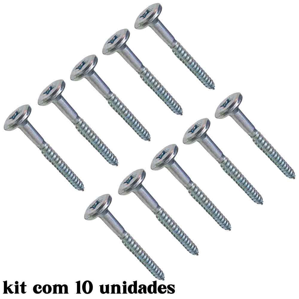Parafuso Cabeça Chata Tampinha Phillips 4,8 X 50 para Madeira MDF 10 unidades