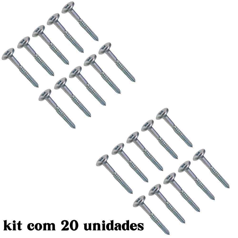 Parafuso Cabeça Chata Tampinha Phillips 4,8 X 50 para Madeira MDF 20 Unidades