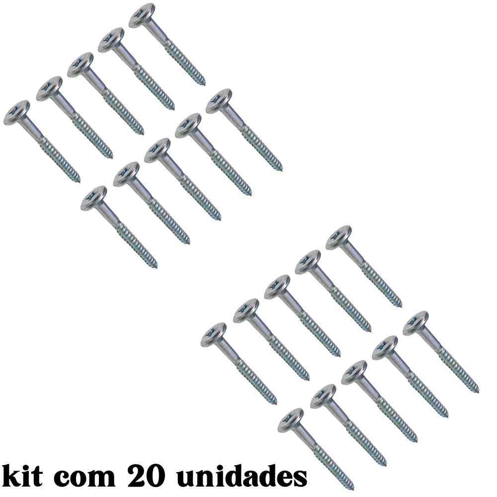 Parafuso Cabeça Chata Tampinha Phillips 4,2 X 45 para Madeira MDF 20 Unidades
