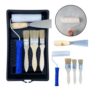 Kit Jogo Pintura P/ Parede Pincel Completo Rolo Bandeja 6 Peças Profissional em Oferta na Shopee