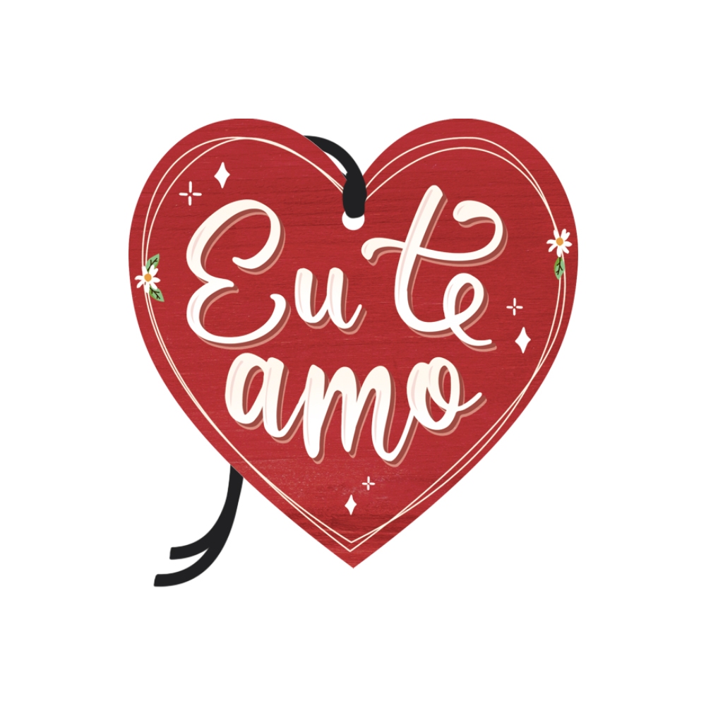 Placa Decorativa Mini 10x10 Coração Amor Eu Te Amo