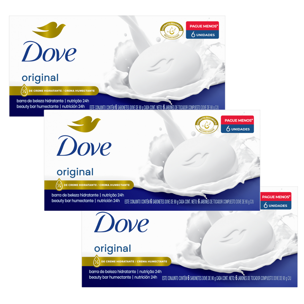 kit 3 Pack Sabonete Dove Original 6 unidades em Oferta na Shopee