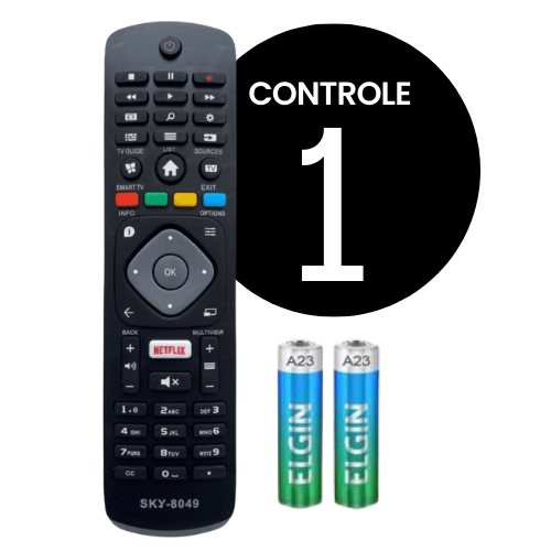 Controle Remoto Para Tv Philips Lcd Led Smart  tecla Netflix