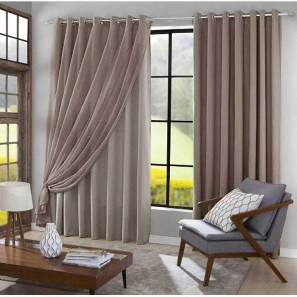 CORTINA ELEGANCIA DUPLA 3,00 X 2,50 FORRO EM TECIDO E COM VOIL