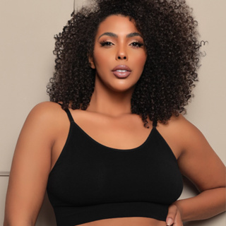 Top Plus Size Fitness Cropped Academia Com Bojo Removível Alça Fina Ajustável em Oferta na Shopee