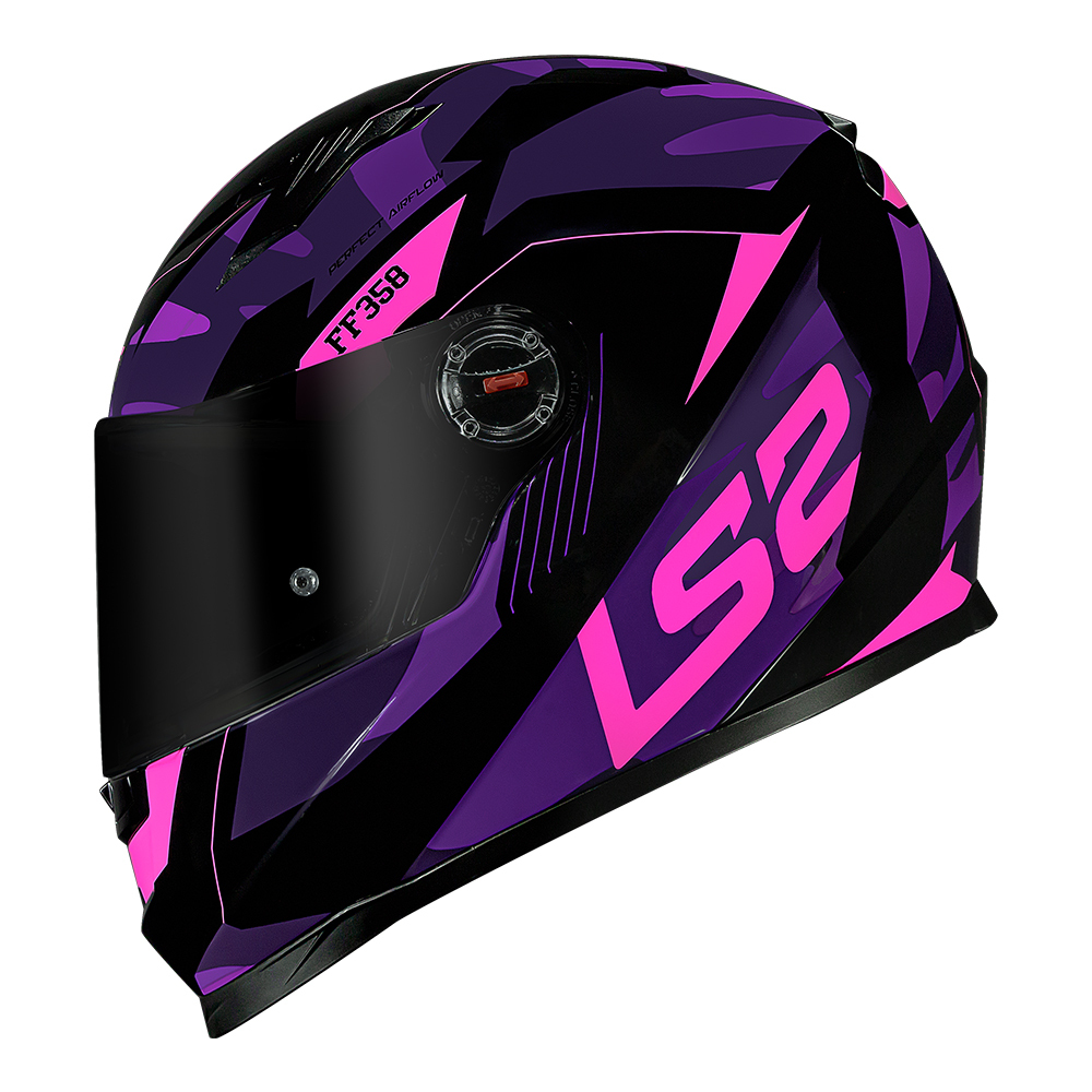 Capacete Ls2 Ff358 Tank Cam Purple - Preto Com Roxo