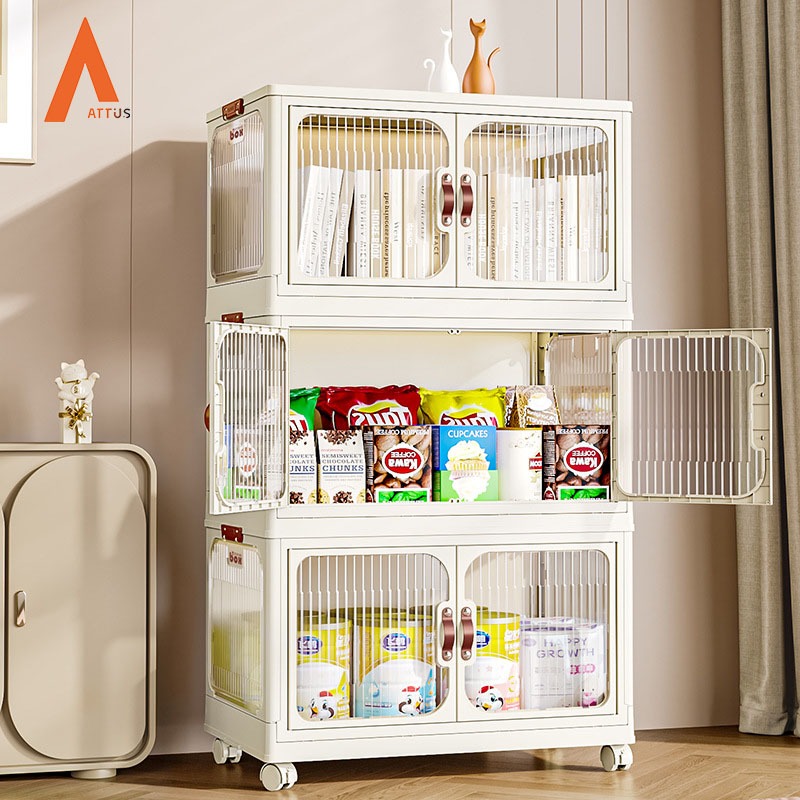 Caixa Armário De Armazenamento Dobrável Sem Instalação De Roupas Lanches e Artigos Diversos Multicamadas De Plástico Qua em Oferta na Shopee