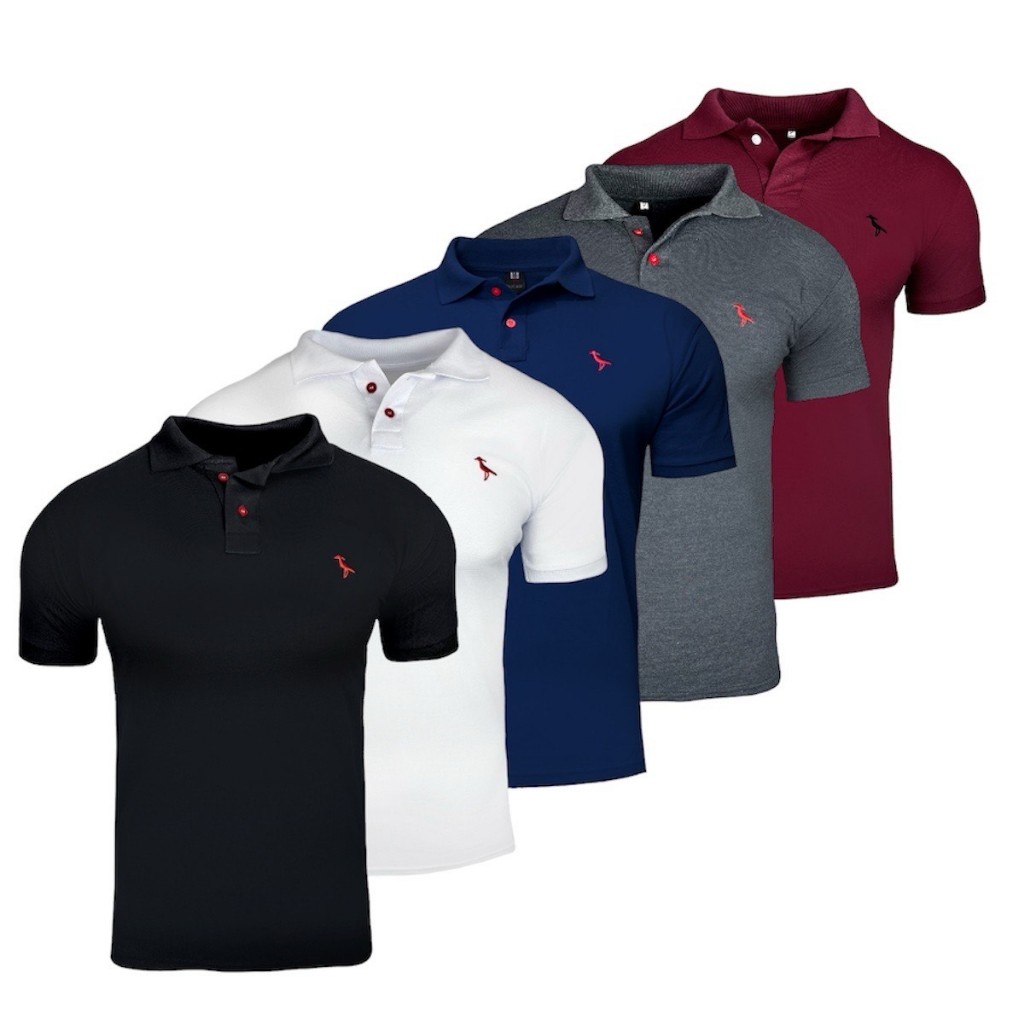 Kit 5 Camisas Masculina Gola Polo Piquet Confortável Alta Ducam