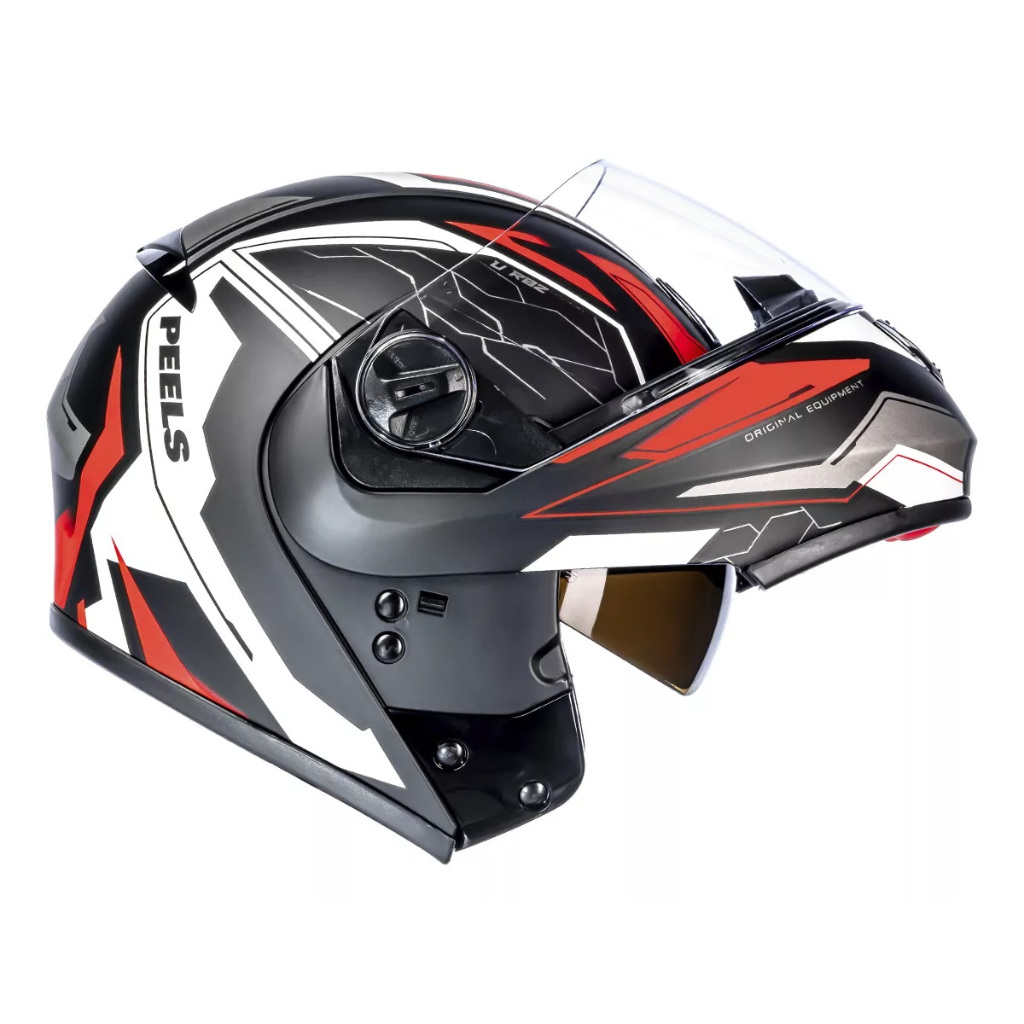 Capacete Moto Peels U-rb 2 Ocean Vermelho Preto Fosc Robocop