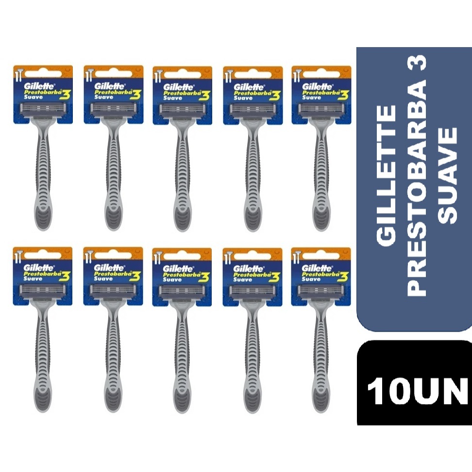 Kit 10un Aparelho Prestobarba 3 Suave Unitário