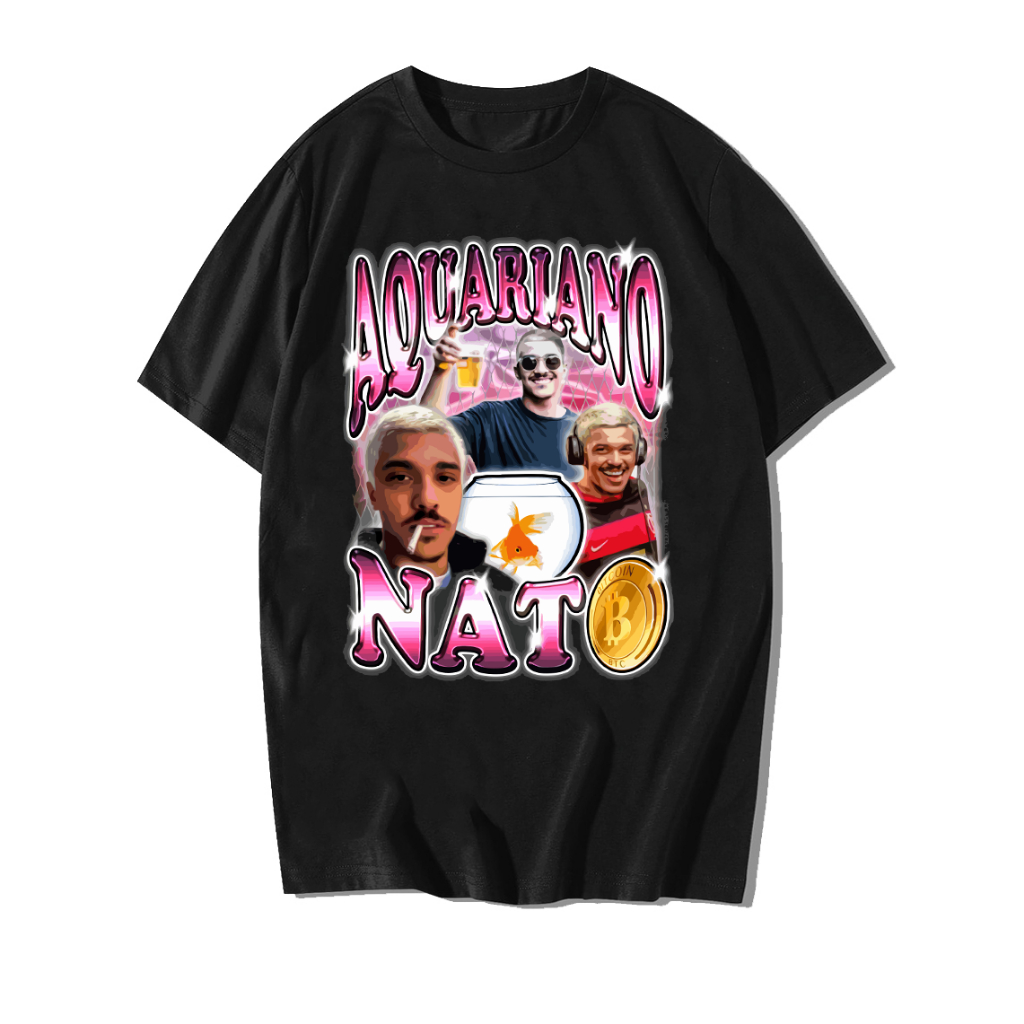 Camiseta Unissex Chico moedas Camisa Baby Look Feminina Aquariano nato Frases Diversas Estampas em DTF