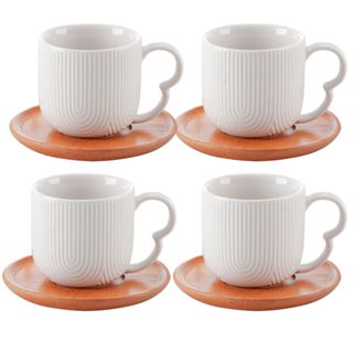 CONJ 4 XICARAS PARA CAFE  COM PIRES DE BAMBU OASIS 90ML