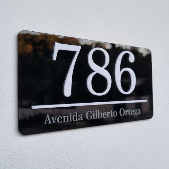 Placa número e endereço residencial casa, condomínio e comércio personalizado