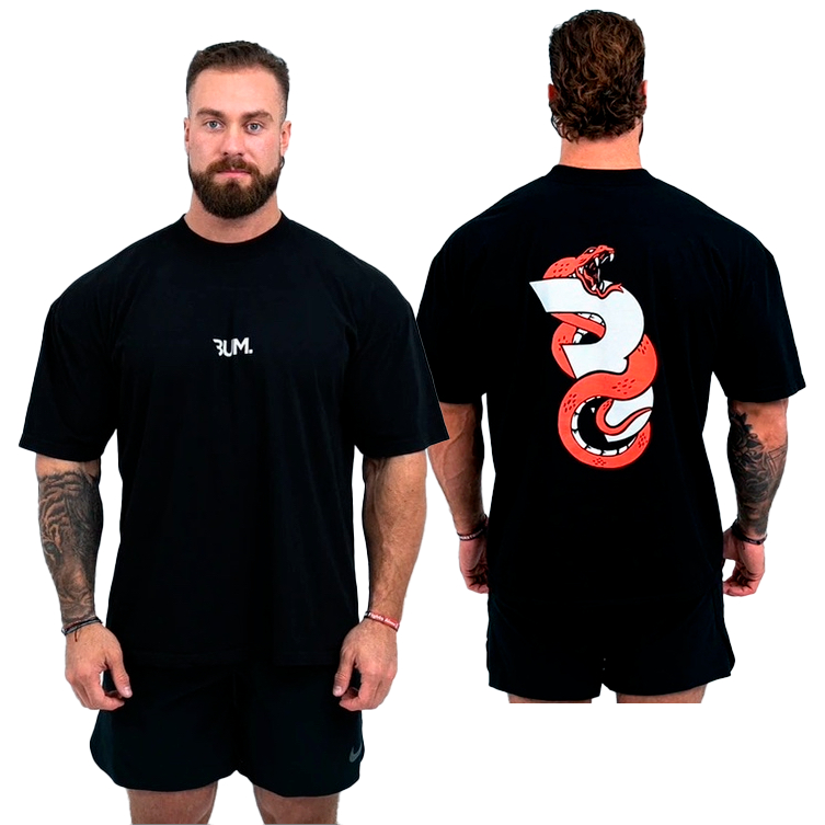 Camiseta Academia Masculina Oversized Cbum Snake Streetwear Lançamento