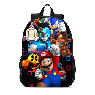 Mochila Escolar Infantil Juvenil Personagens jogo mario promoção