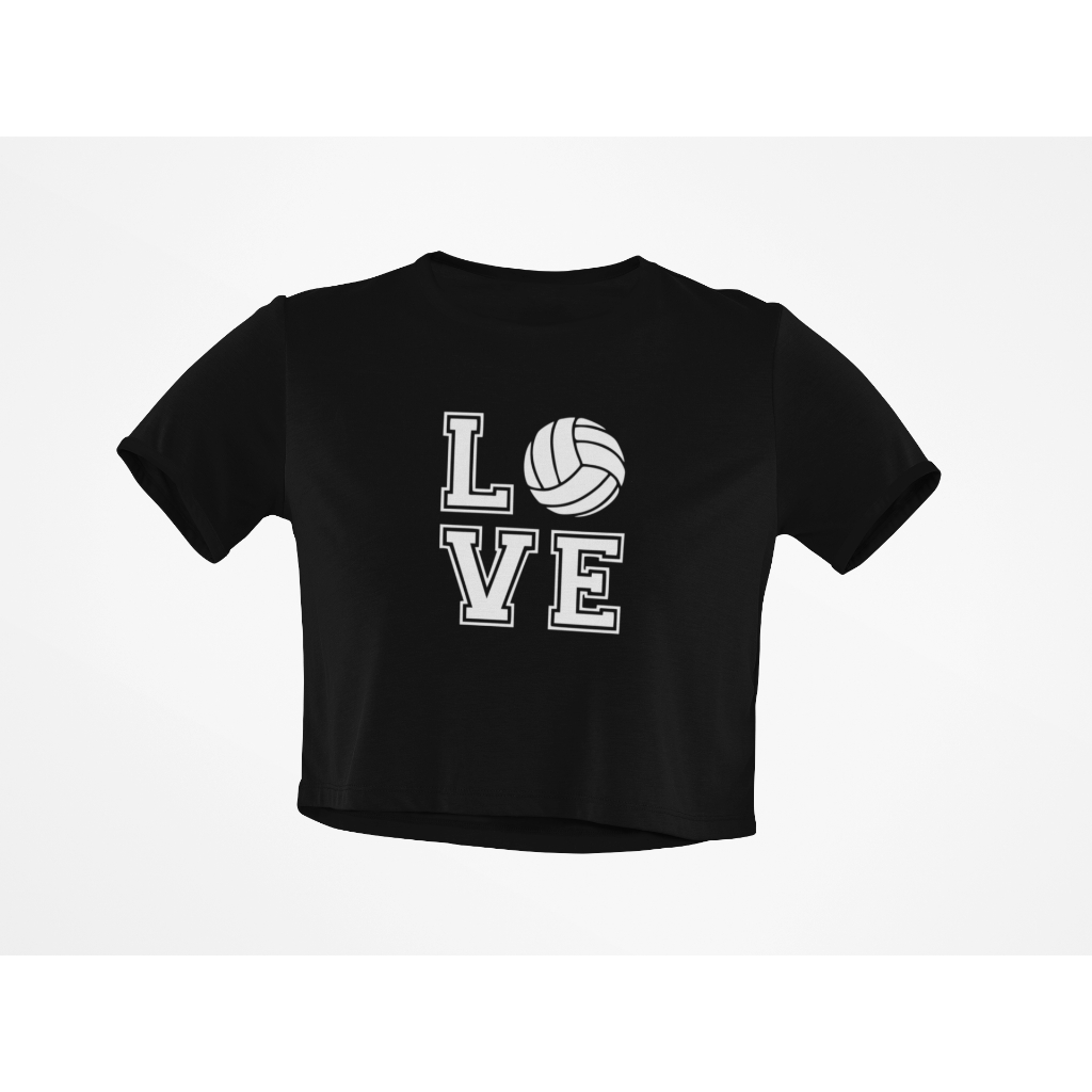 Blusinha Camiseta Cropped Esporte do Coração Volei Futebol Americano Basquete