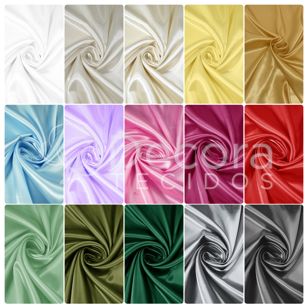 Tecido Cetim Charmousse (MEIO METRO) 50cm x 1,50m largura Para Cortina Toalha de Mesa Diversas Cores Branco Azul - 1,5m