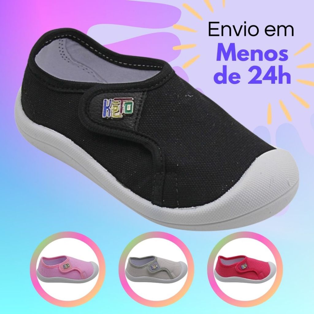 Tênis Infantil Calce Fácil Menino Sapato Flexível Leve Sapatilha Confortável