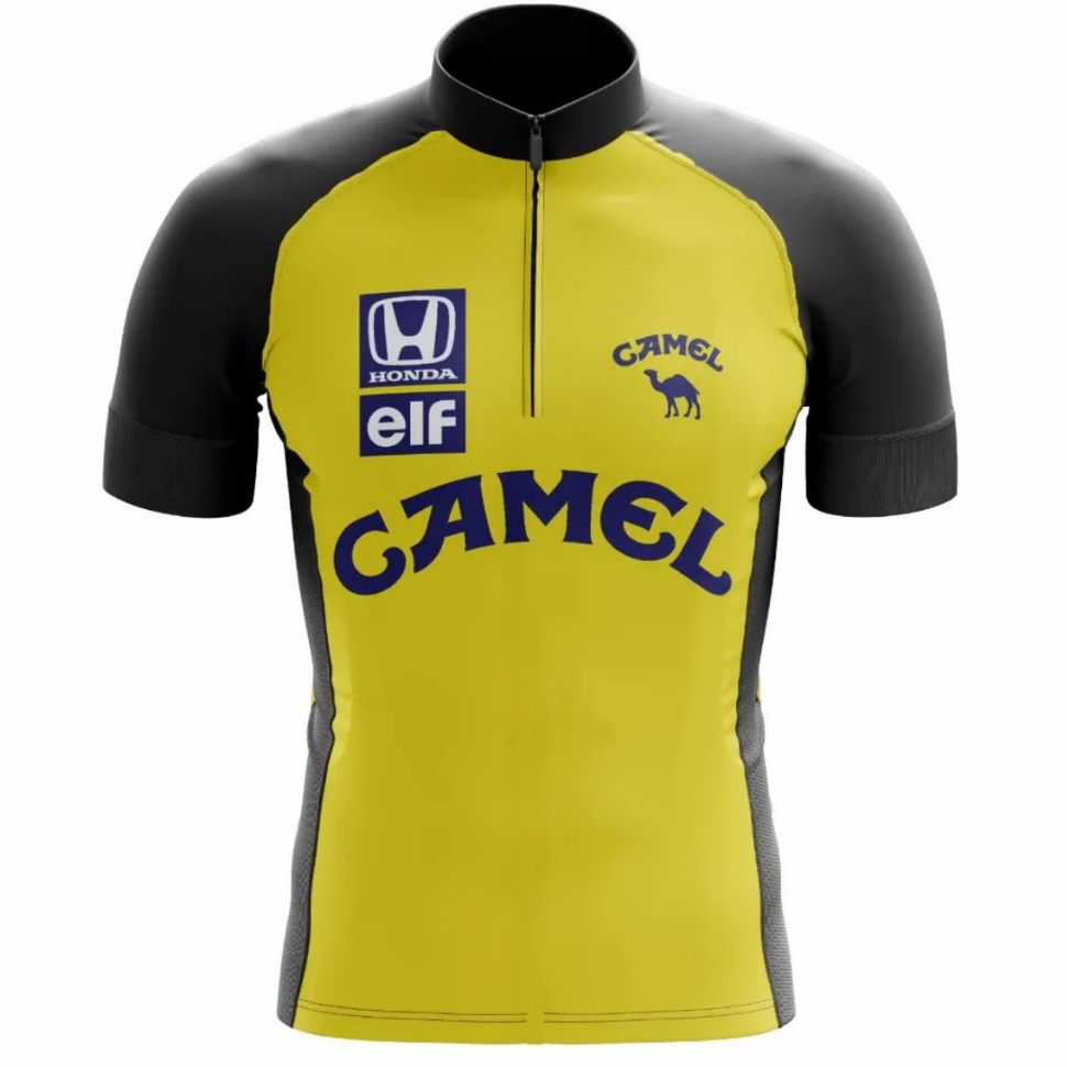 Camisa de Ciclismo Masculina Camiseta Amarela Preta Manga Curta Proteção Solar Bike Pedal Mtb