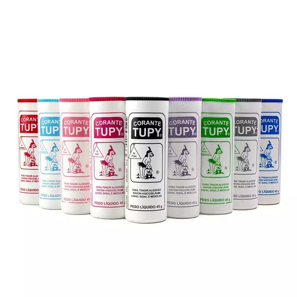 Corante para Tingir Tecidos Roupa Tupy 45g Diversas Cores em Oferta na Shopee
