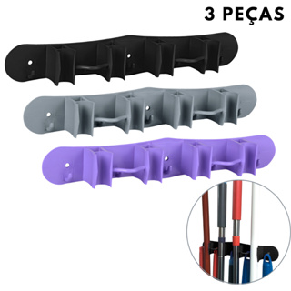 Jogo 3 Suportes para Vassoura Rodo Pá de Parede Resistente Prático Acompanha Bucha e Parafuso em Oferta na Shopee