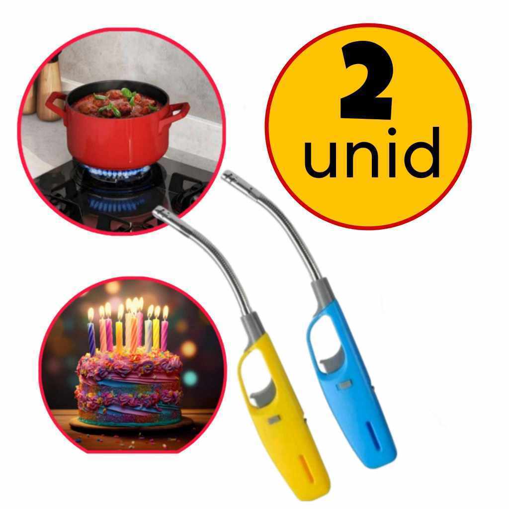 Kit 2 Acendedor de fogão com haste flexível recarregável modelo aleatorio em Oferta na Shopee