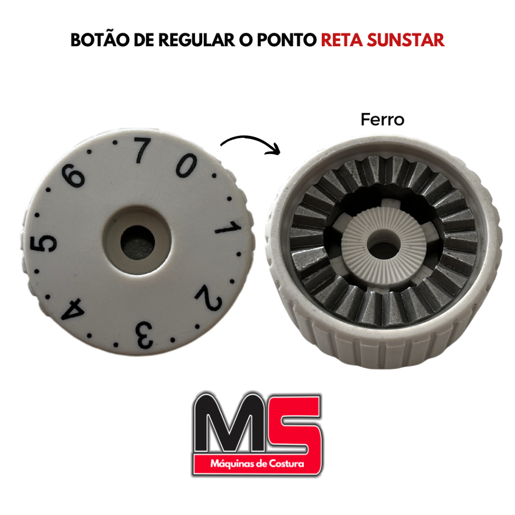 Botão de Regular o Ponto Reta SunStar de Ferro