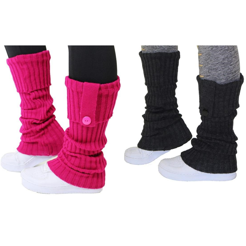 Kit 2 Pares De Polainas Caneladas Feminina Ginastica Academia Fitness