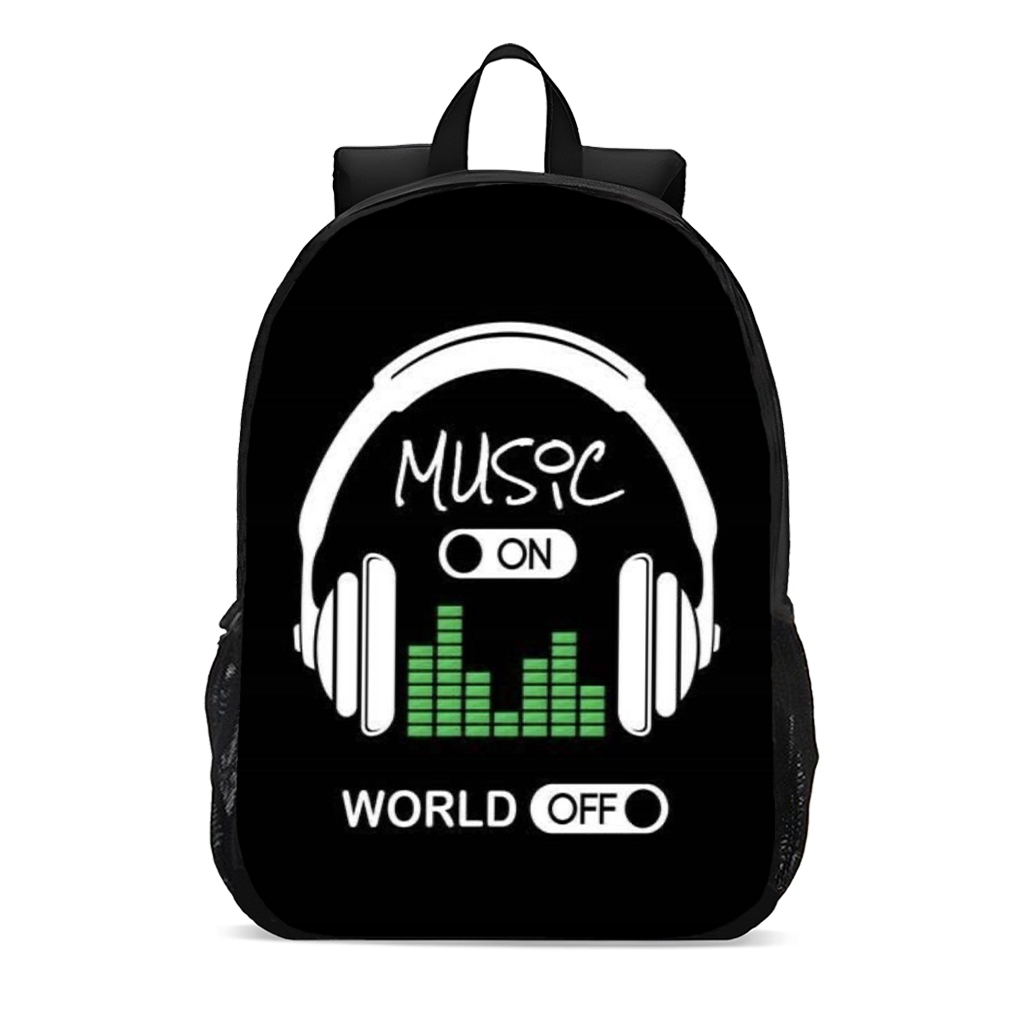 Mochila Escolar Infantil Juvenil Musica fãs fone moda street promoção
