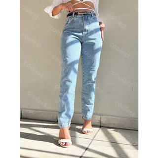 Coolestfeminina 015 010 8110 com cinto preto calça jeans  mom  sem rascada feminina