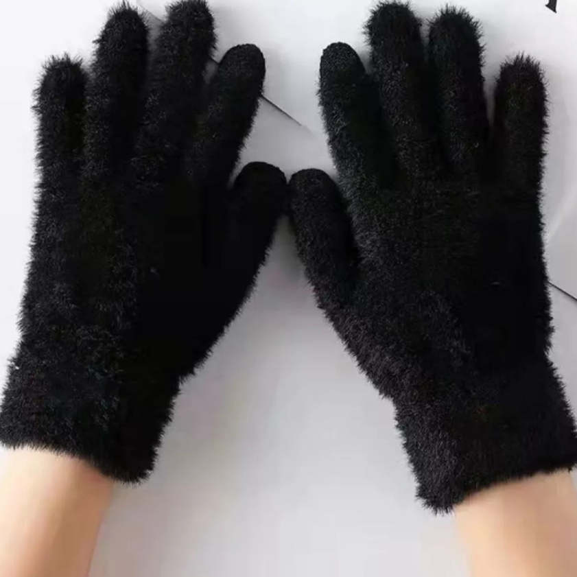 Kit 3 Pares Luva Peluda Quentinha Inverno Adulto Unissex