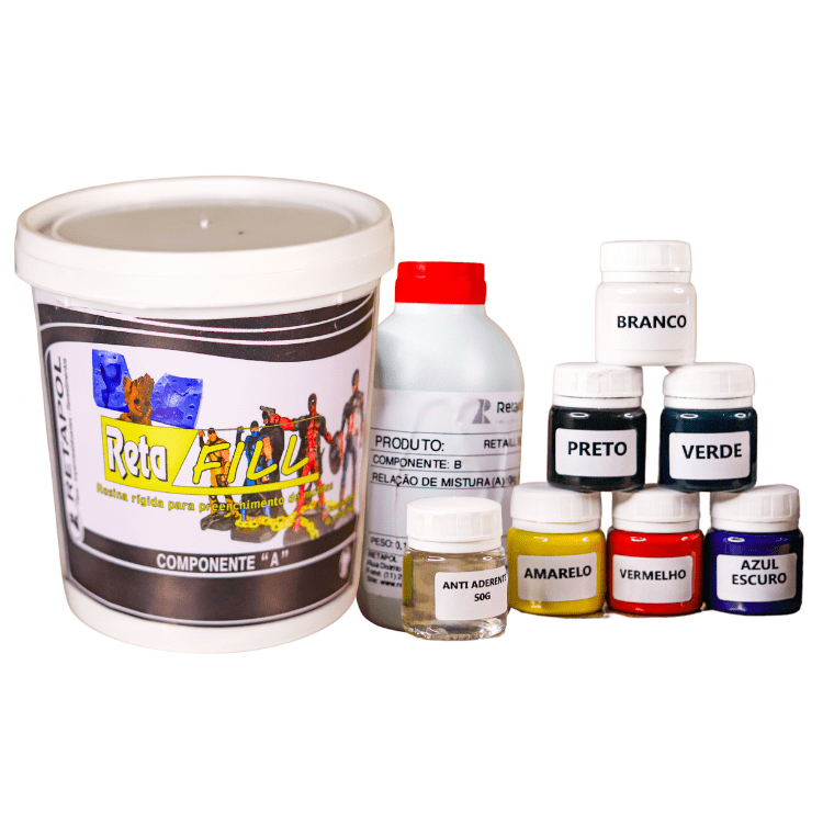 Kit Completo Resina Rígida Para Preenchimento de Moldes Faça Você Mesmo Artesanato
