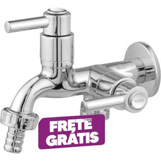 Torneira Dupla 2 Saídas Tanque E Maquina de Lavar Cromado 1/4 De Volta Super Economica Raro Metais em Oferta na Shopee
