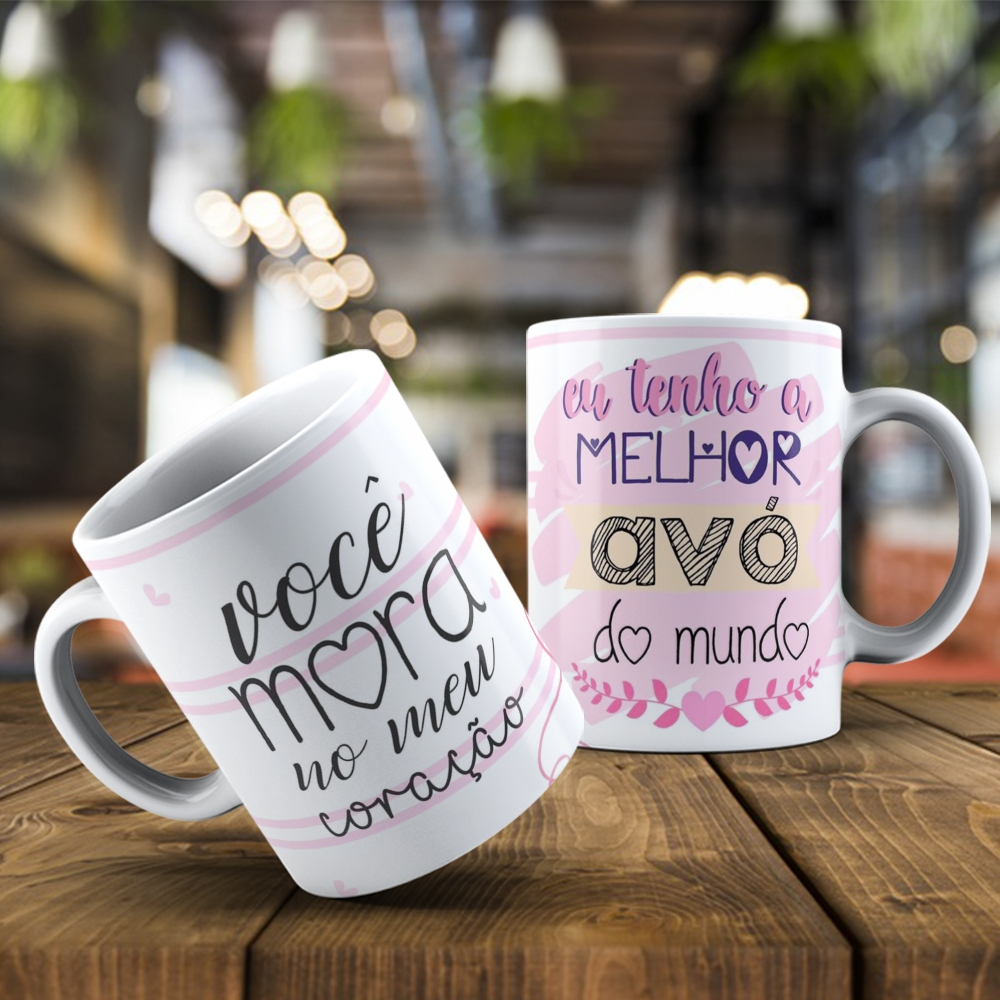 Caneca Xícara Dia dos Avós Melhor Avó Do Mundo Dia Da Avó Vovó Vózinha Presente - OFERTA RELAMPÂGO!